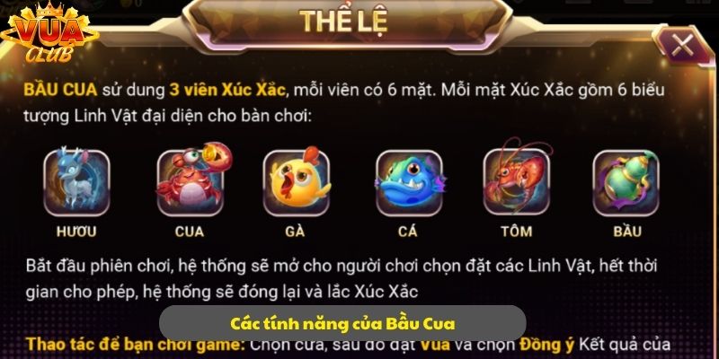 Liệt kê những tính năng ấn tượng của Bầu Cua